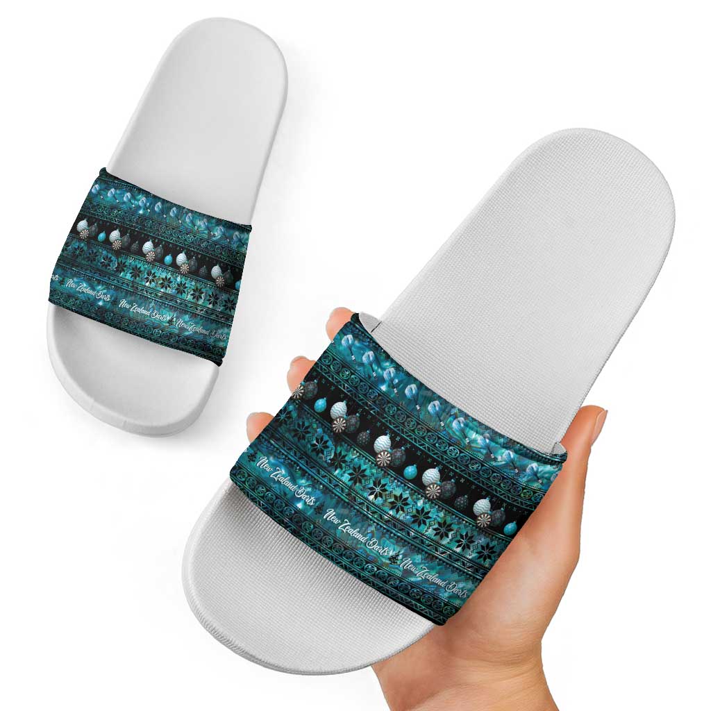 New Zealand Darts Christmas Slide Sandals Merry Xmas Aotearoa Maori Paua Shell - Vibe Hoodie
