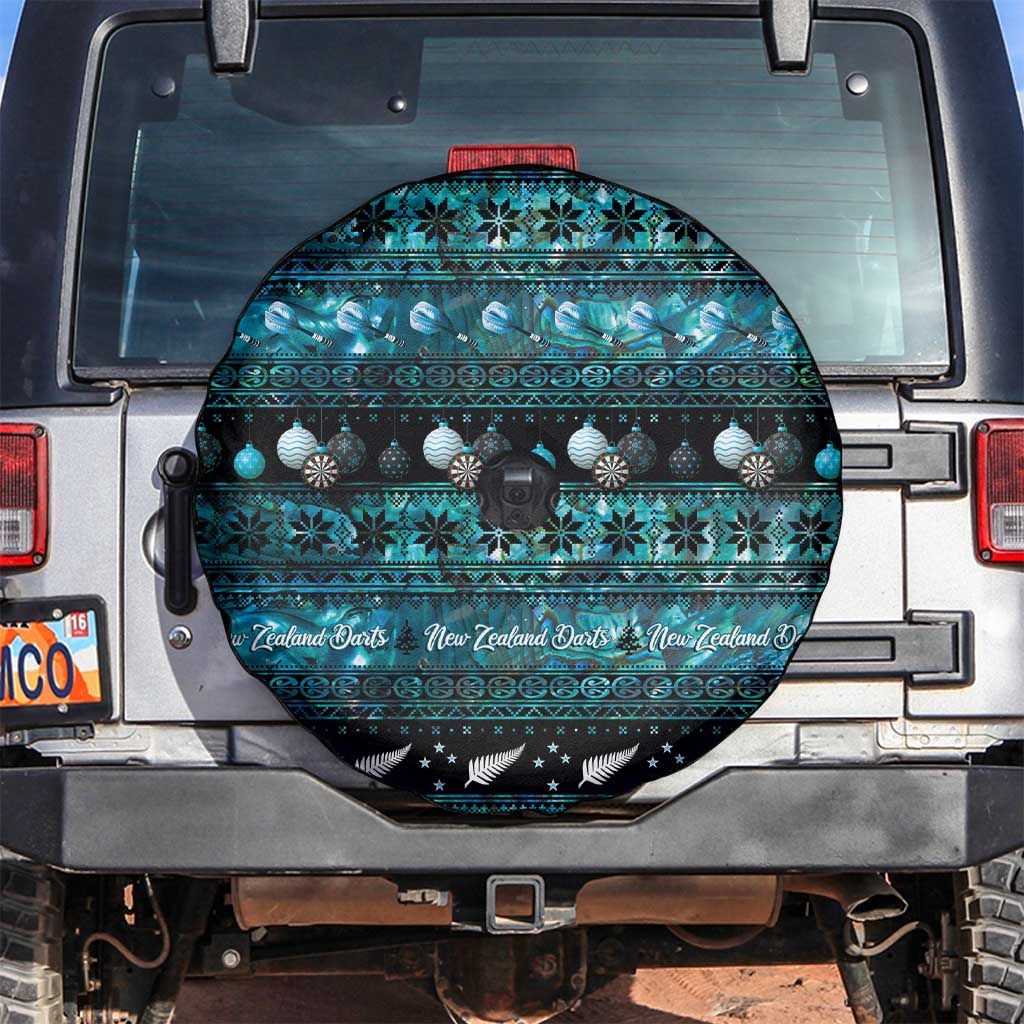 New Zealand Darts Christmas Spare Tire Cover Merry Xmas Aotearoa Maori Paua Shell - Vibe Hoodie