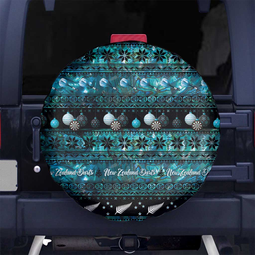 New Zealand Darts Christmas Spare Tire Cover Merry Xmas Aotearoa Maori Paua Shell - Vibe Hoodie