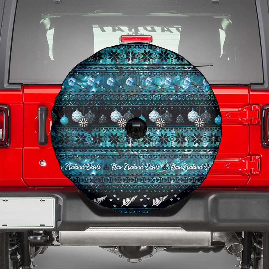 New Zealand Darts Christmas Spare Tire Cover Merry Xmas Aotearoa Maori Paua Shell - Vibe Hoodie