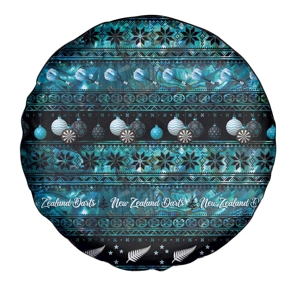 New Zealand Darts Christmas Spare Tire Cover Merry Xmas Aotearoa Maori Paua Shell - Vibe Hoodie