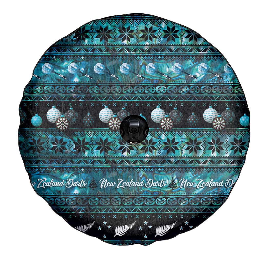 New Zealand Darts Christmas Spare Tire Cover Merry Xmas Aotearoa Maori Paua Shell - Vibe Hoodie