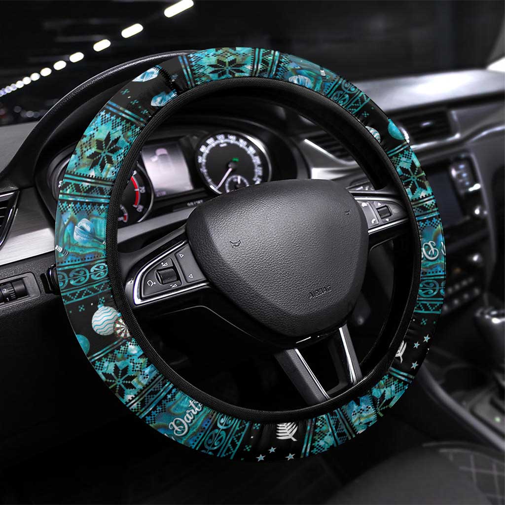 New Zealand Darts Christmas Steering Wheel Cover Merry Xmas Aotearoa Maori Paua Shell - Vibe Hoodie
