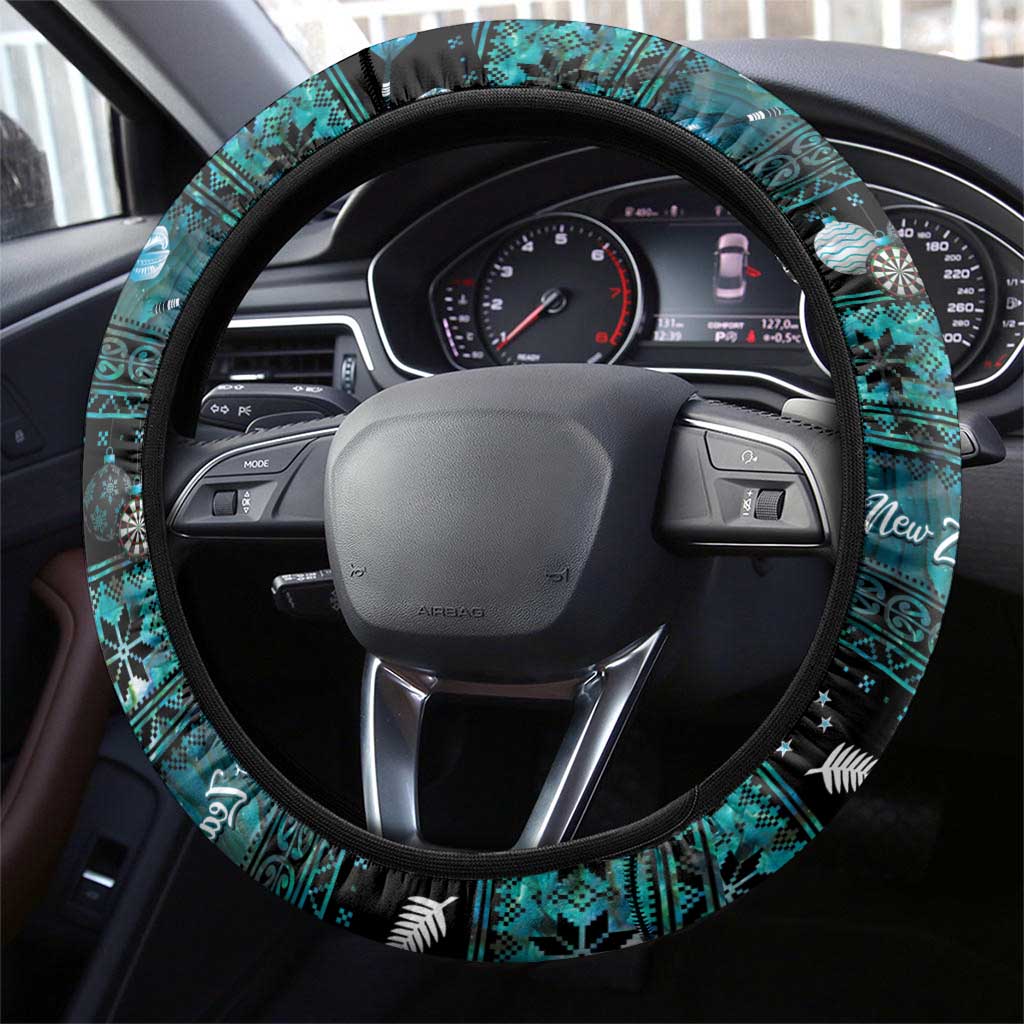 New Zealand Darts Christmas Steering Wheel Cover Merry Xmas Aotearoa Maori Paua Shell - Vibe Hoodie