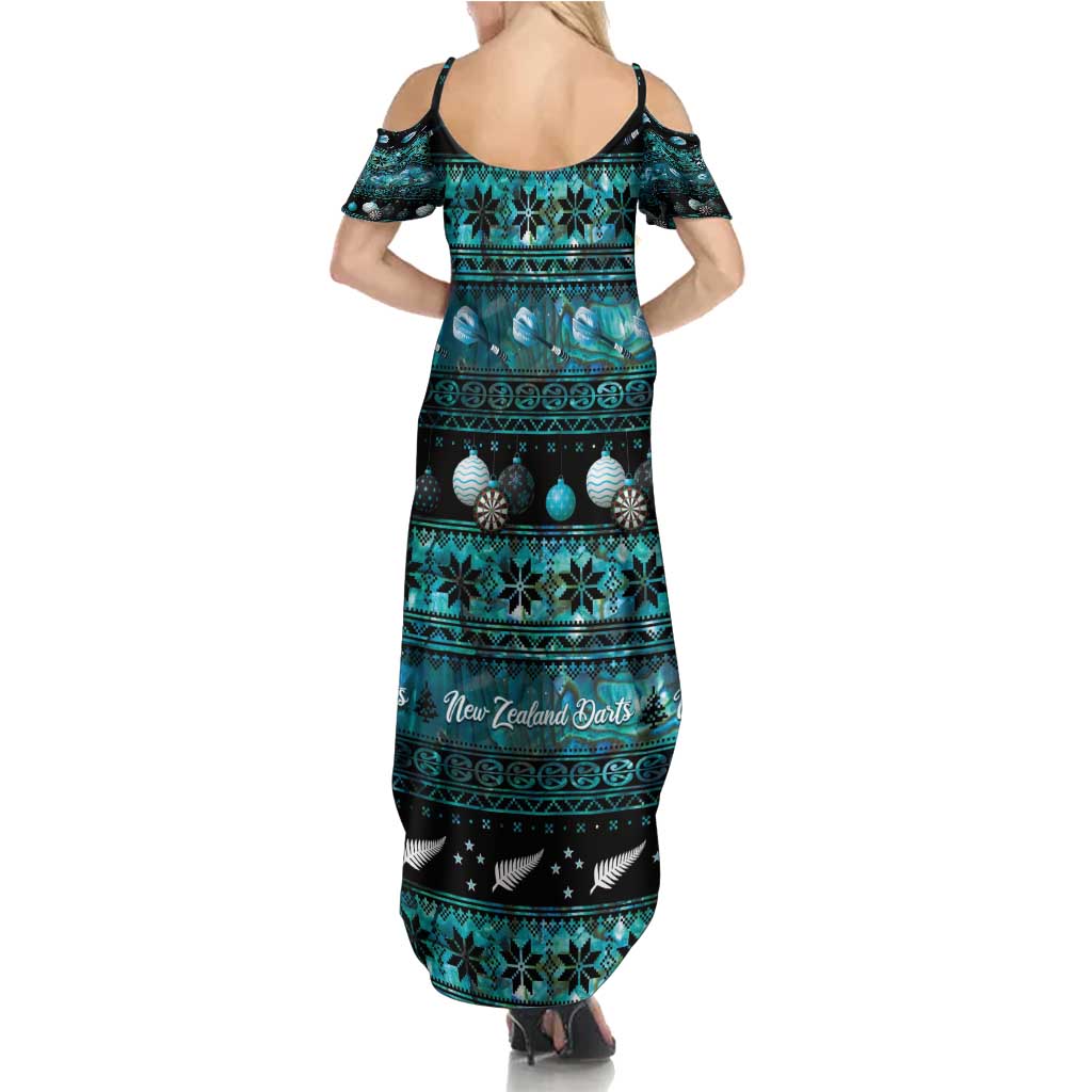 New Zealand Darts Christmas Summer Maxi Dress Merry Xmas Aotearoa Maori Paua Shell - Vibe Hoodie