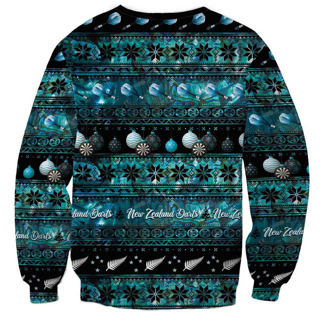 New Zealand Darts Christmas Sweatshirt Merry Xmas Aotearoa Maori Paua Shell - Vibe Hoodie