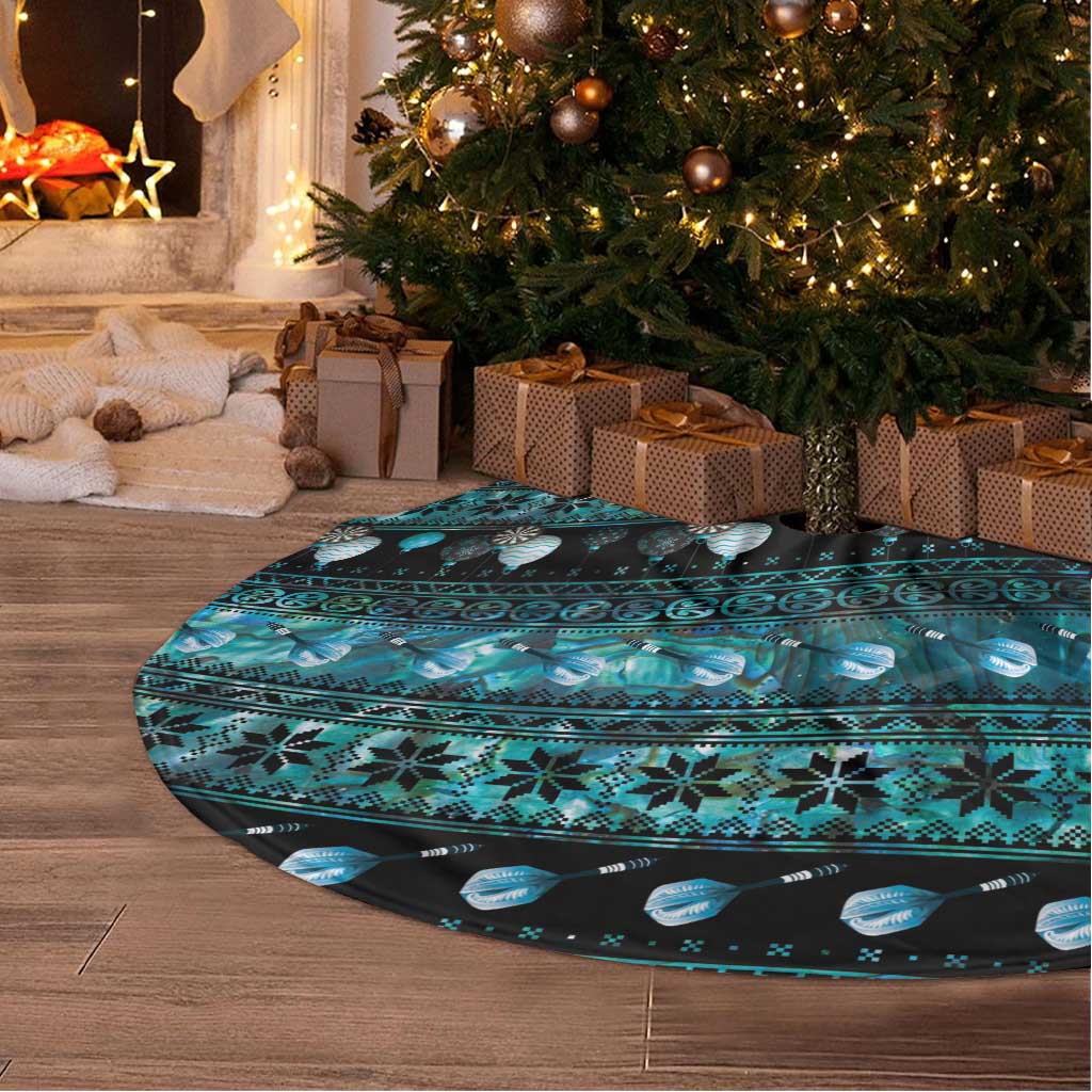 New Zealand Darts Christmas Tree Skirt Merry Xmas Aotearoa Maori Paua Shell - Vibe Hoodie
