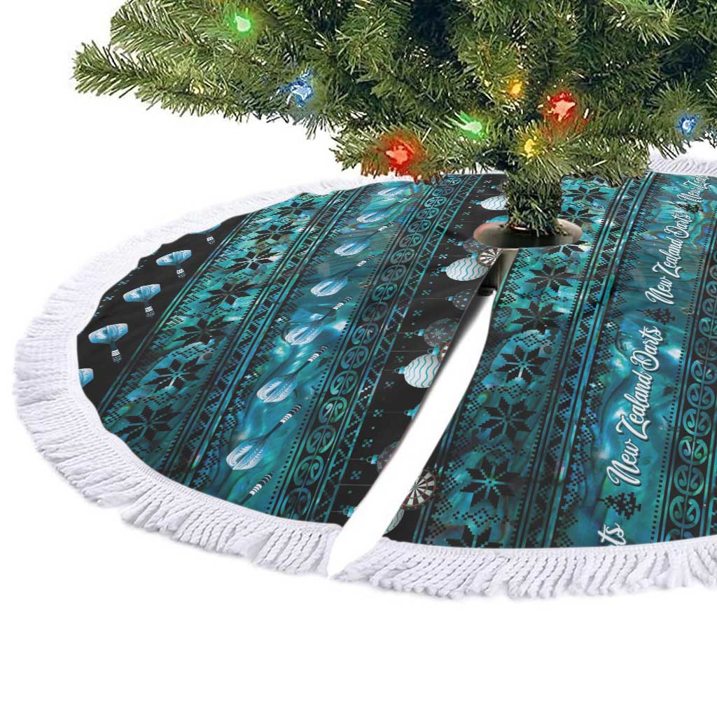 New Zealand Darts Christmas Tree Skirt Merry Xmas Aotearoa Maori Paua Shell - Vibe Hoodie