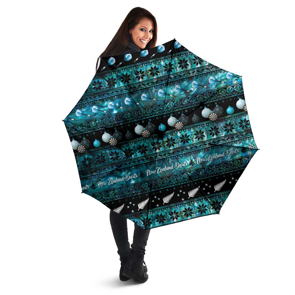 New Zealand Darts Christmas Umbrella Merry Xmas Aotearoa Maori Paua Shell - Vibe Hoodie