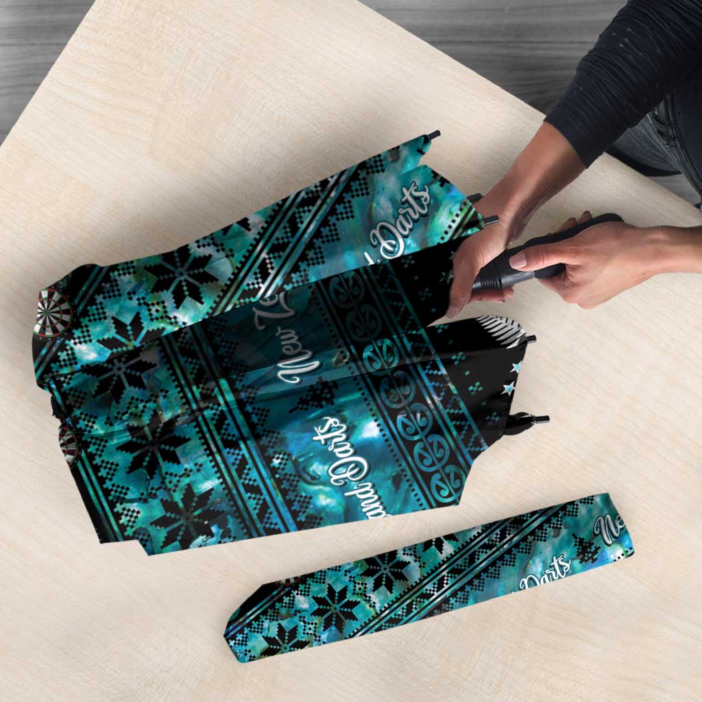 New Zealand Darts Christmas Umbrella Merry Xmas Aotearoa Maori Paua Shell - Vibe Hoodie