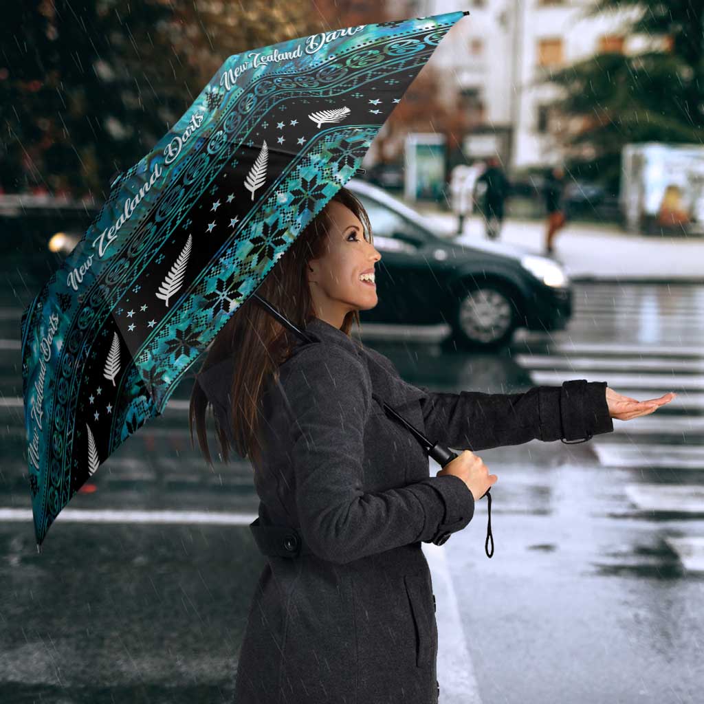 New Zealand Darts Christmas Umbrella Merry Xmas Aotearoa Maori Paua Shell - Vibe Hoodie