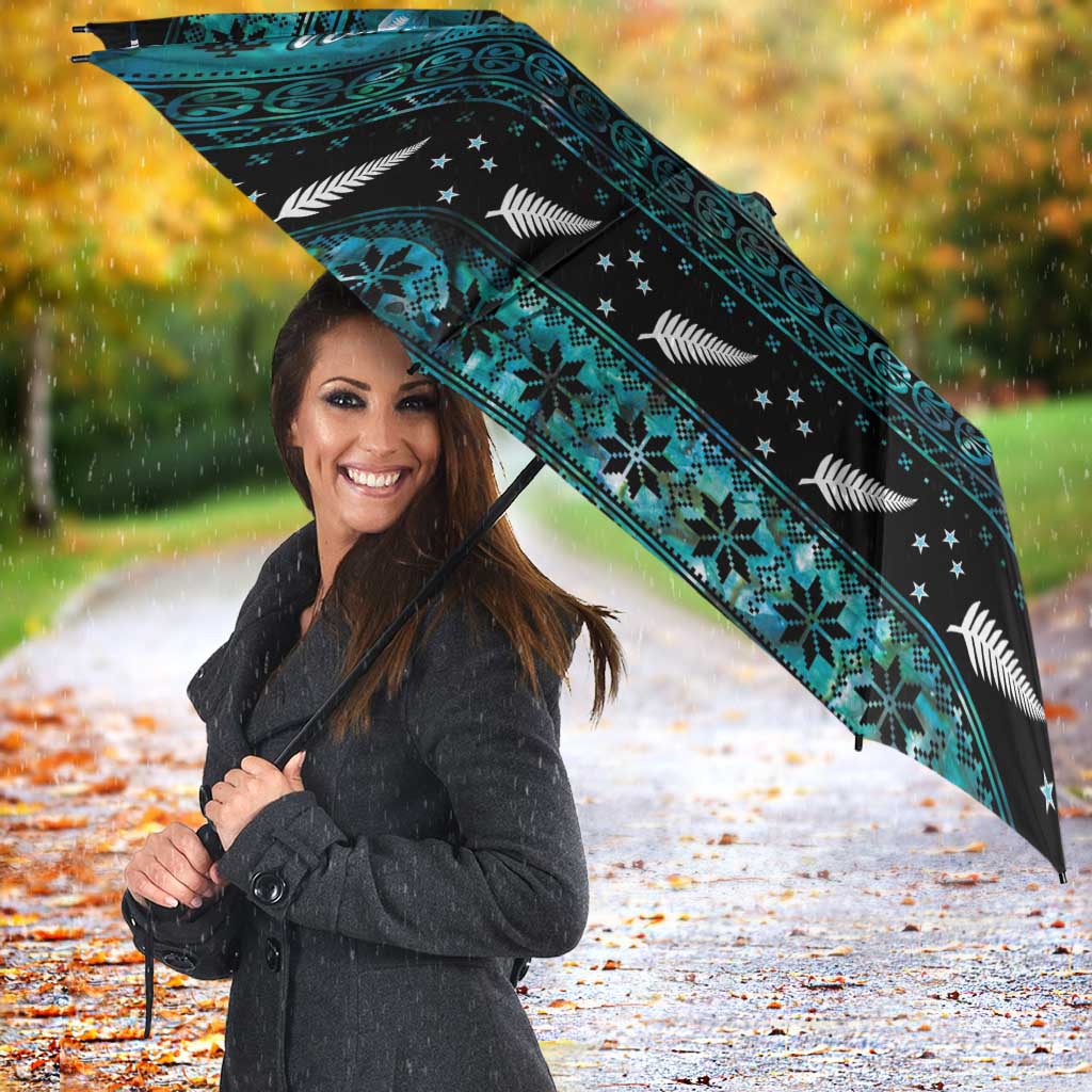 New Zealand Darts Christmas Umbrella Merry Xmas Aotearoa Maori Paua Shell - Vibe Hoodie