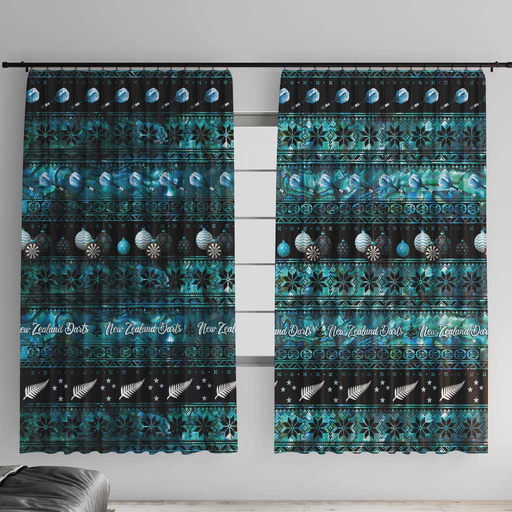 New Zealand Darts Christmas Window Curtain Merry Xmas Aotearoa Maori Paua Shell - Vibe Hoodie