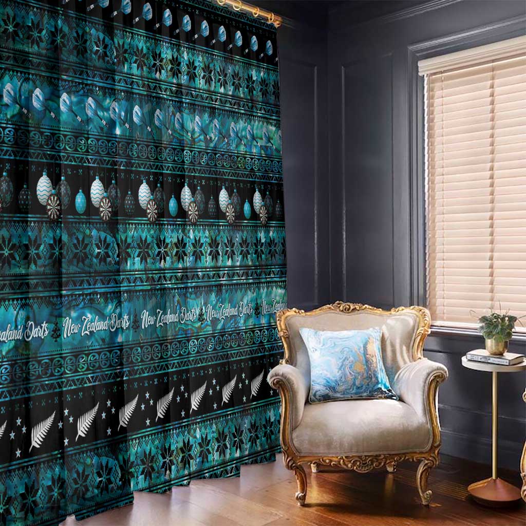 New Zealand Darts Christmas Window Curtain Merry Xmas Aotearoa Maori Paua Shell - Vibe Hoodie