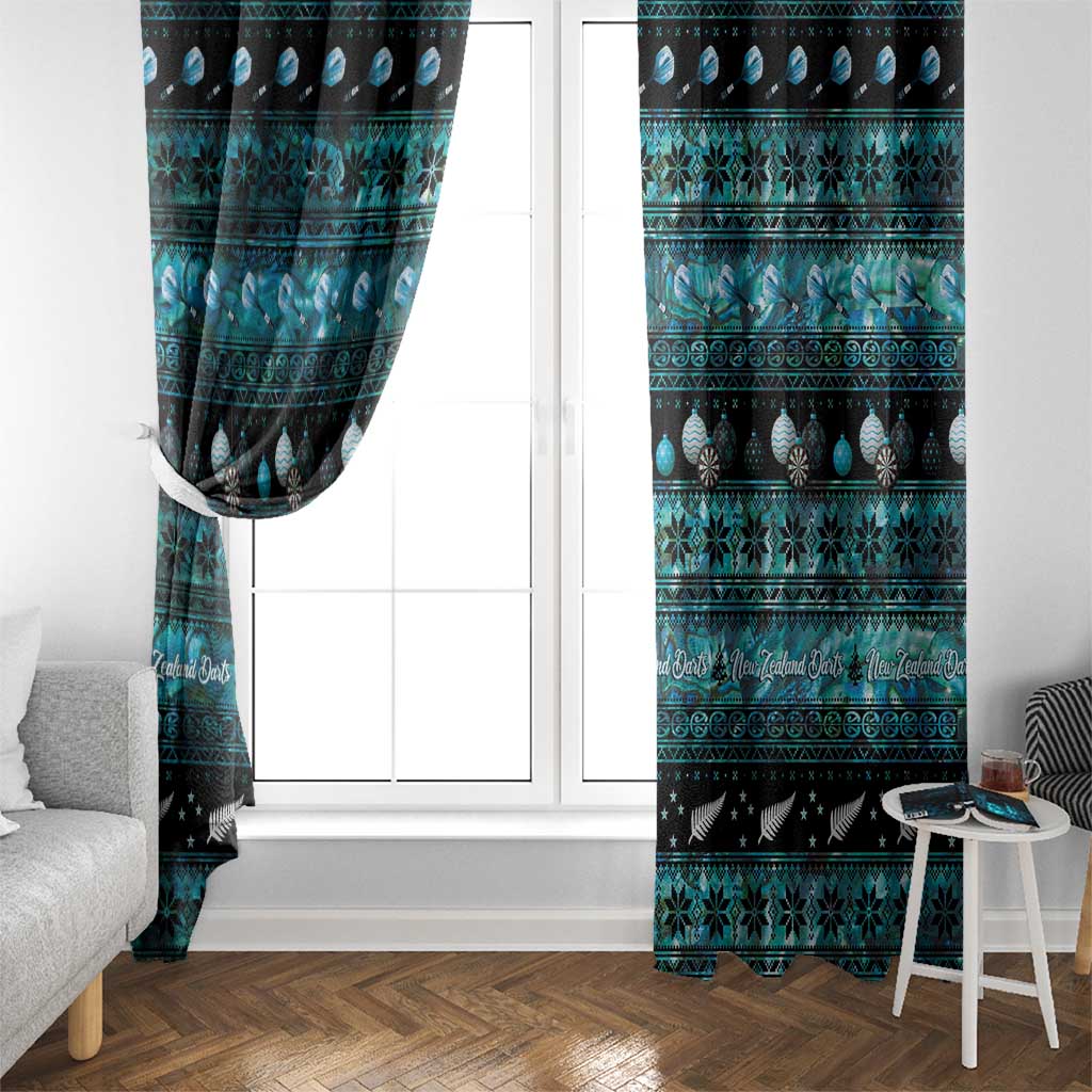 New Zealand Darts Christmas Window Curtain Merry Xmas Aotearoa Maori Paua Shell - Vibe Hoodie