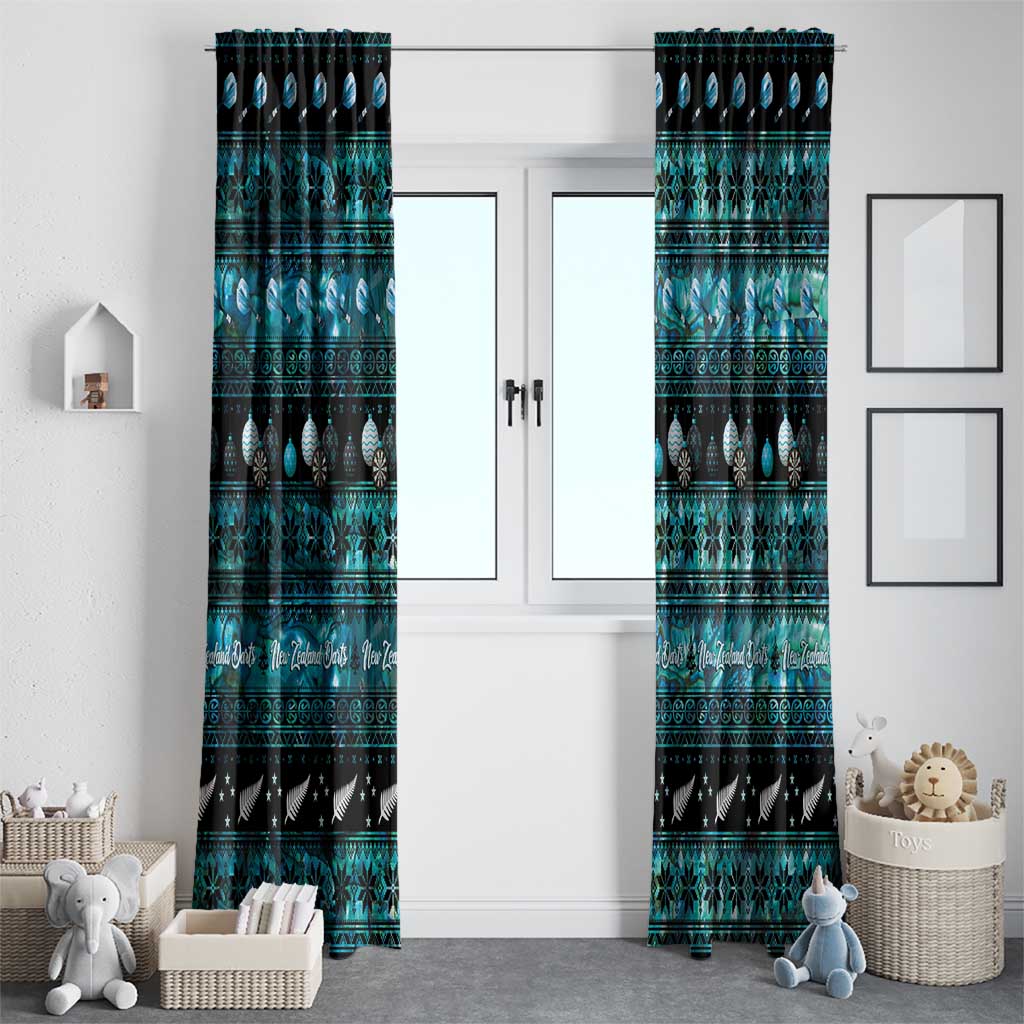 New Zealand Darts Christmas Window Curtain Merry Xmas Aotearoa Maori Paua Shell - Vibe Hoodie