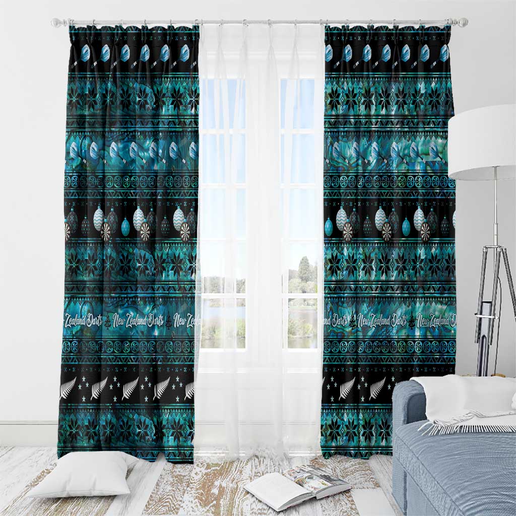 New Zealand Darts Christmas Window Curtain Merry Xmas Aotearoa Maori Paua Shell - Vibe Hoodie