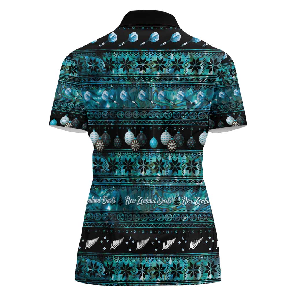 New Zealand Darts Christmas Women Polo Shirt Merry Xmas Aotearoa Maori Paua Shell - Vibe Hoodie