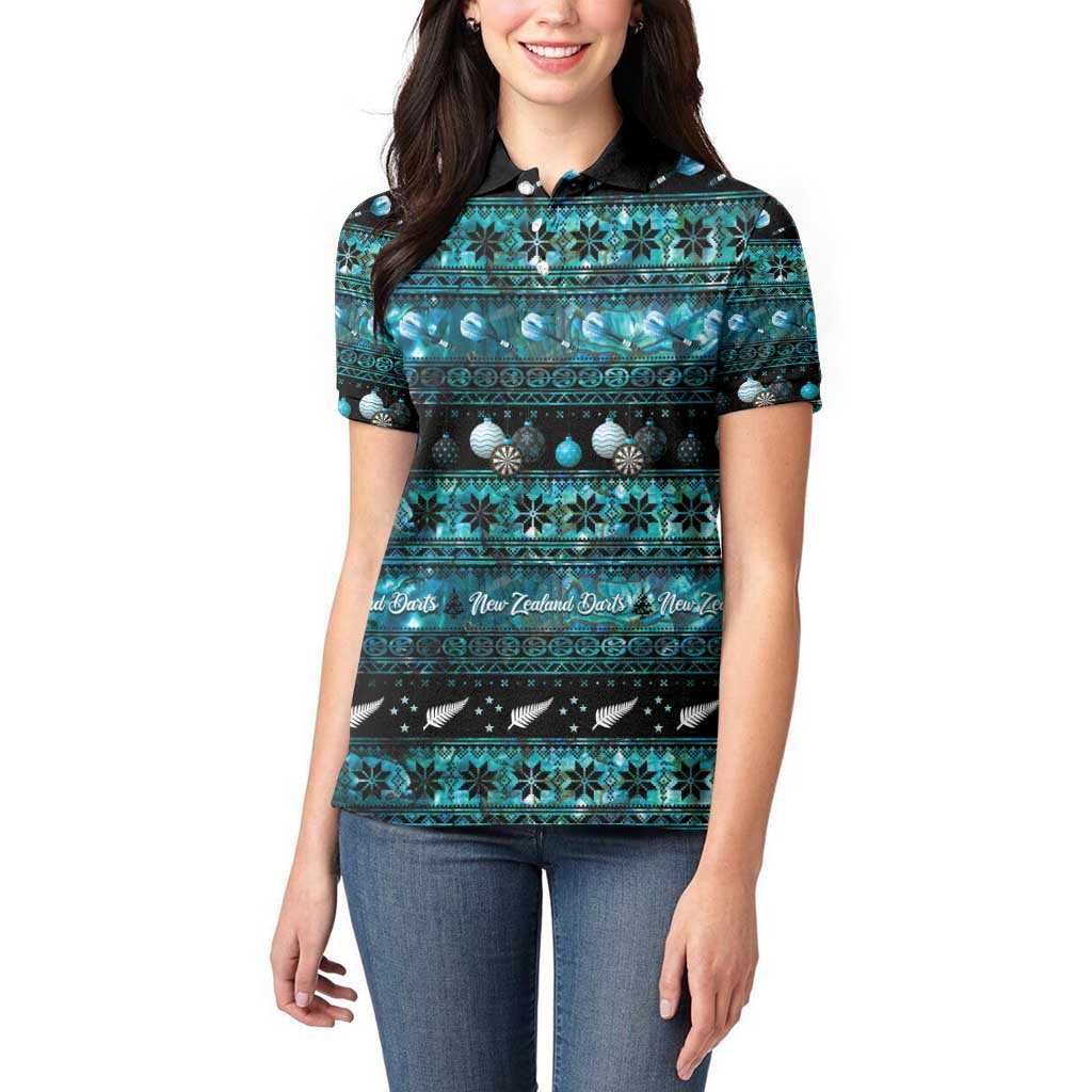 New Zealand Darts Christmas Women Polo Shirt Merry Xmas Aotearoa Maori Paua Shell - Vibe Hoodie
