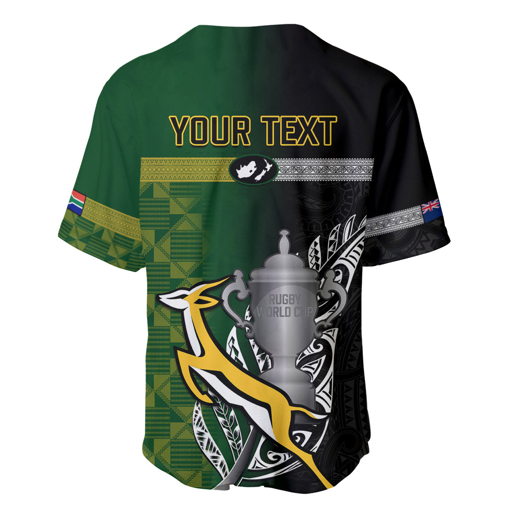 Personalised New Zealand and South Africa Rugby Baseball Jersey 2023 World Cup Final All Black Springboks Together - Vibe Hoodie Shop