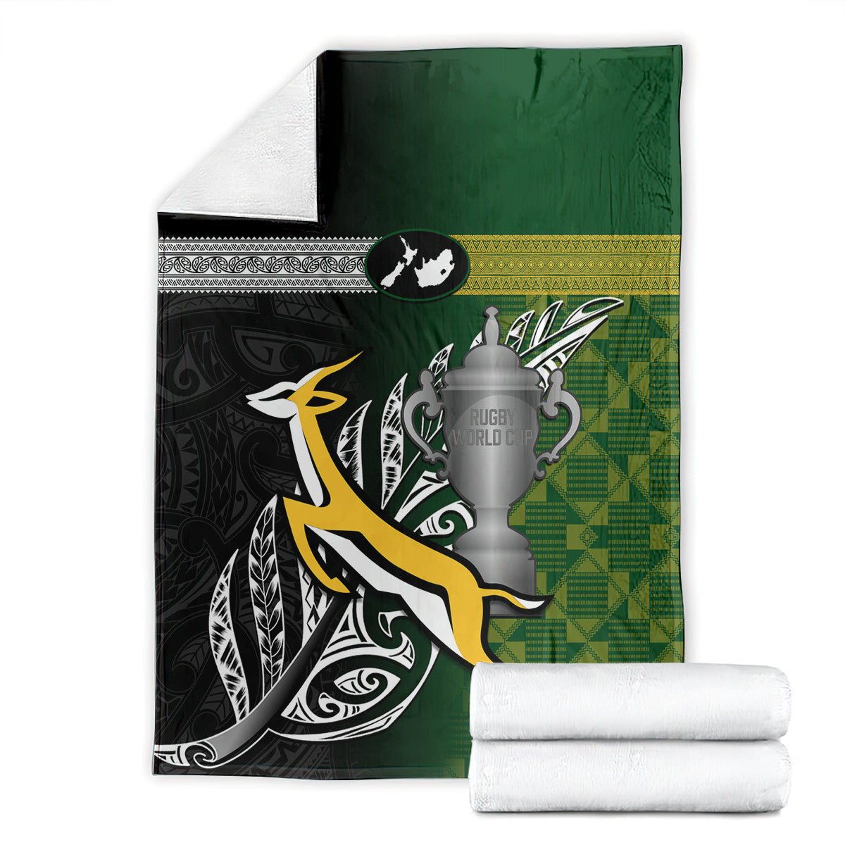 New Zealand and South Africa Rugby Blanket 2023 World Cup Final All Black Springboks Together - Vibe Hoodie Shop