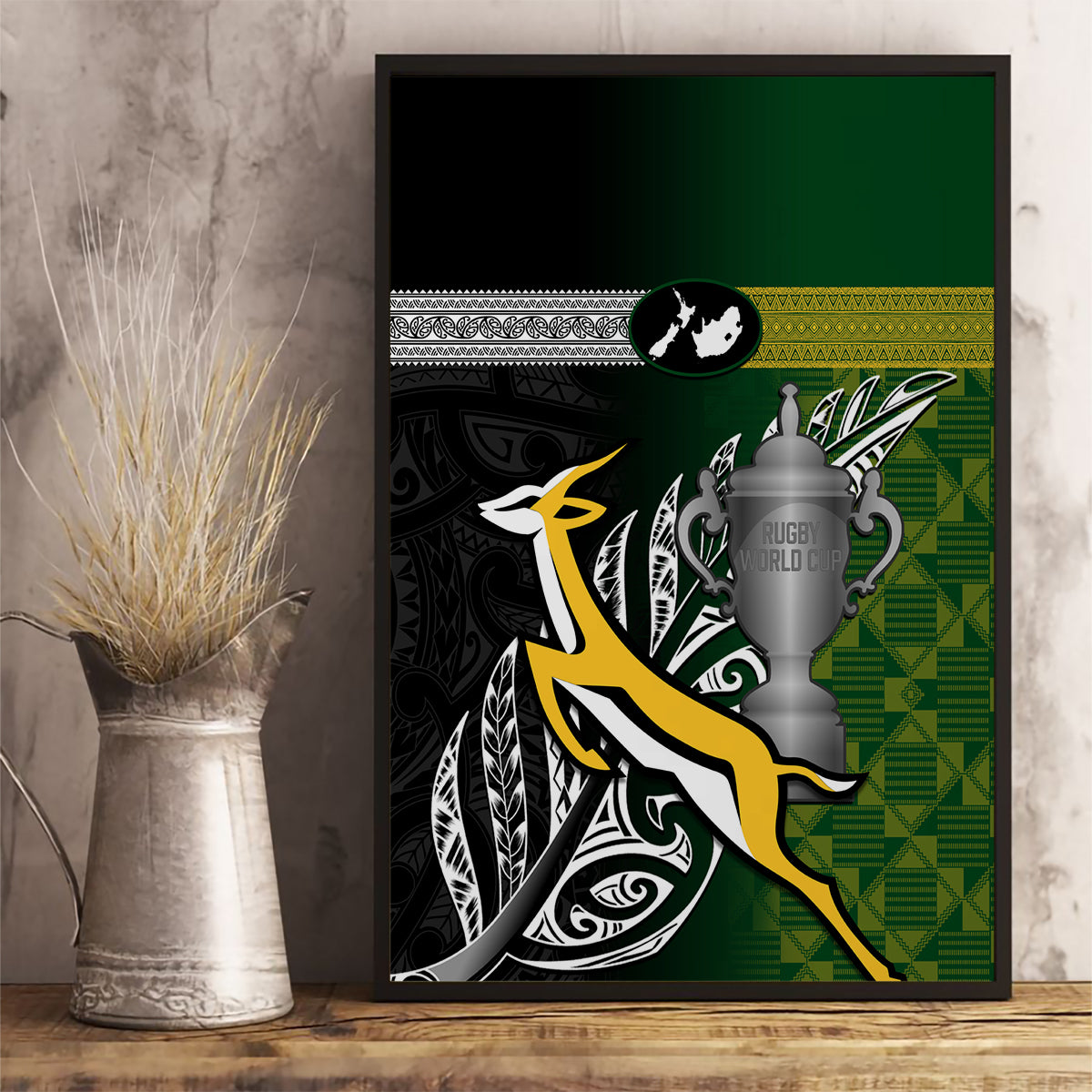 personalised-new-zealand-and-south-africa-rugby-canvas-wall-art-2023-world-cup-final-all-black-springboks-together