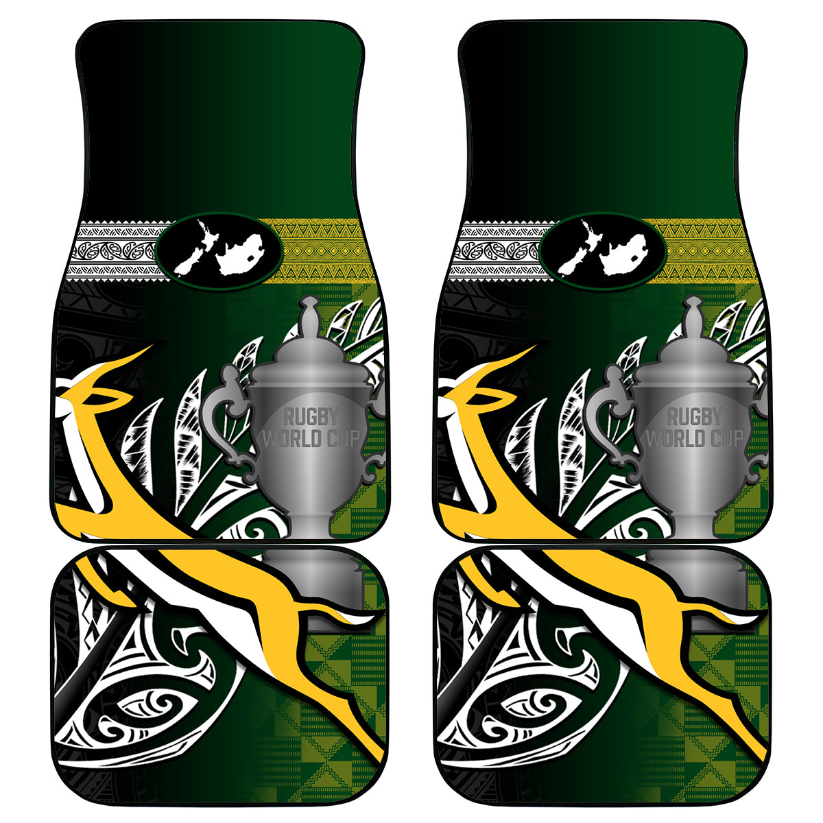 personalised-new-zealand-and-south-africa-rugby-car-mats-2023-world-cup-final-all-black-springboks-together