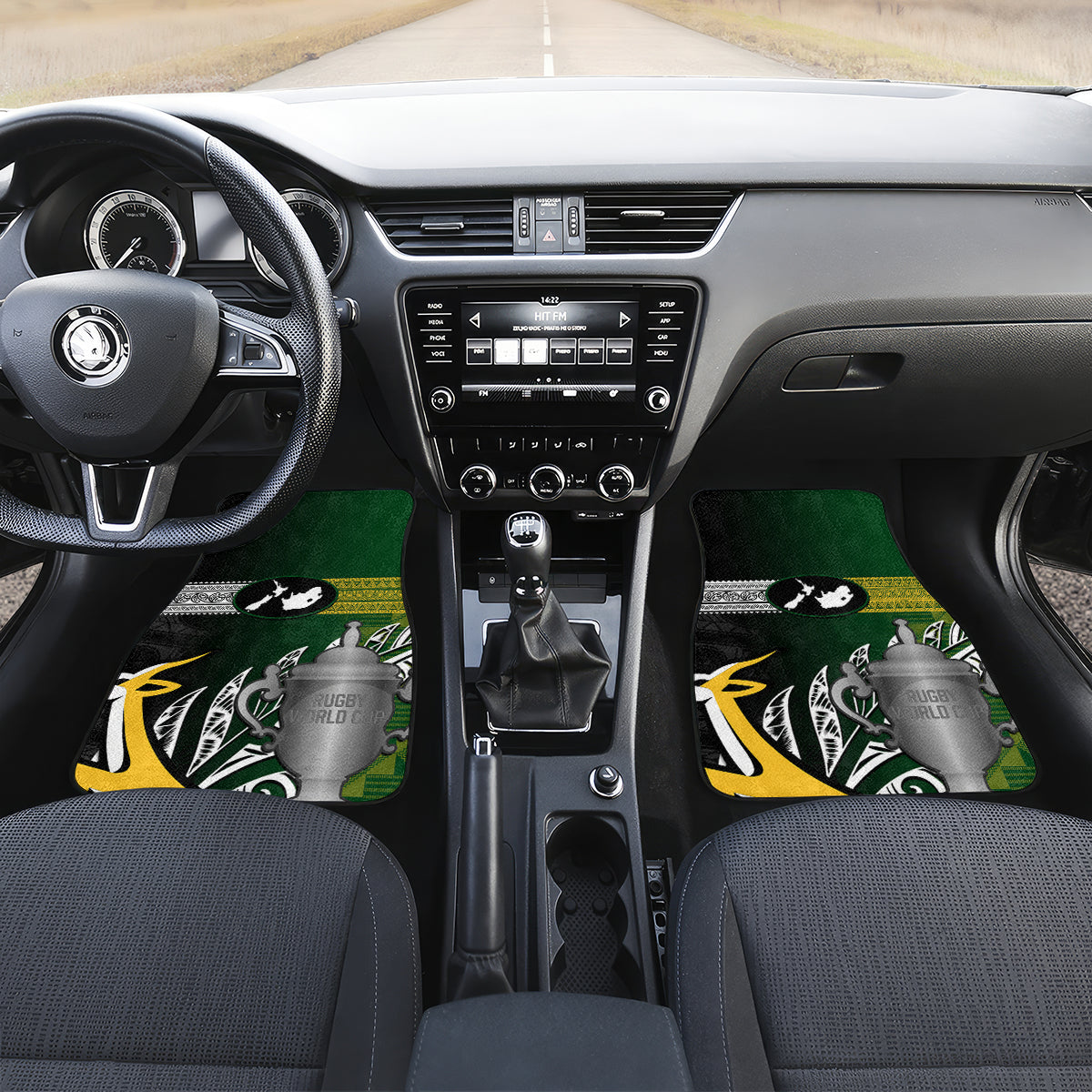 personalised-new-zealand-and-south-africa-rugby-car-mats-2023-world-cup-final-all-black-springboks-together