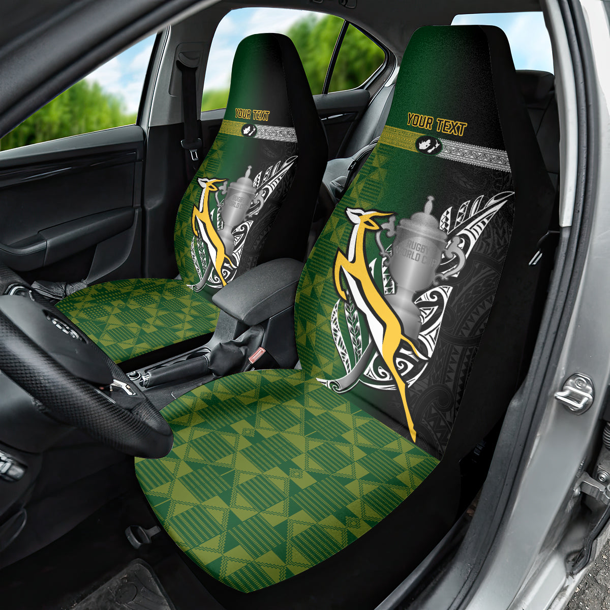 Personalised New Zealand and South Africa Rugby Car Seat Cover 2023 World Cup Final All Black Springboks Together - Vibe Hoodie Shop