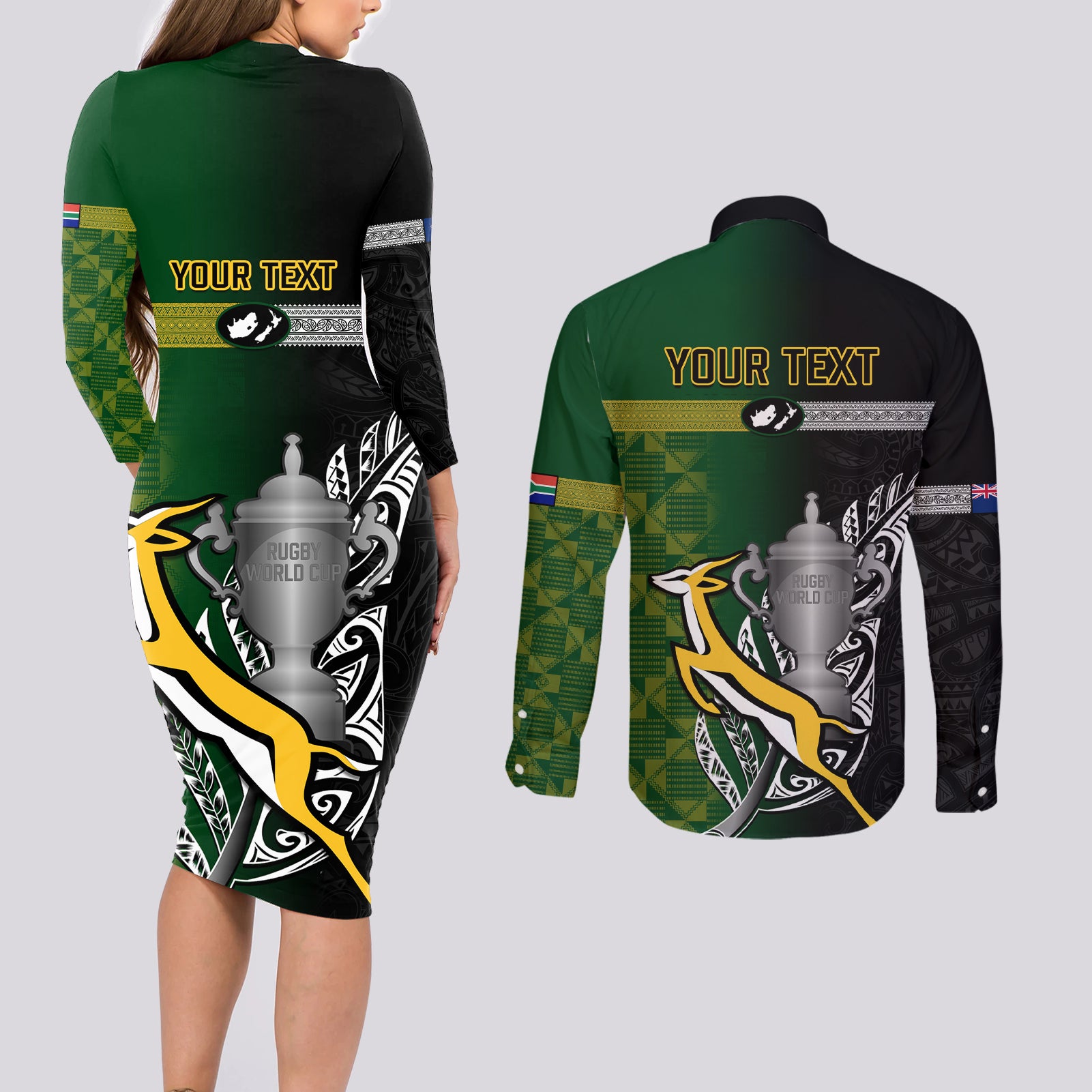 personalised-new-zealand-and-south-africa-rugby-couples-matching-long-sleeve-bodycon-dress-and-long-sleeve-button-shirt-2023-world-cup-final-all-black-springboks-together
