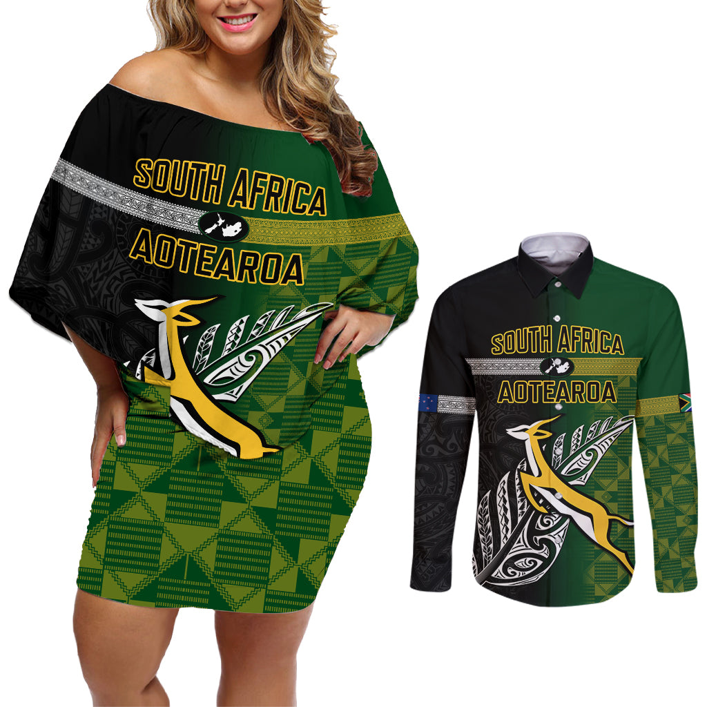 personalised-new-zealand-and-south-africa-rugby-couples-matching-off-shoulder-short-dress-and-long-sleeve-button-shirt-2023-world-cup-final-all-black-springboks-together