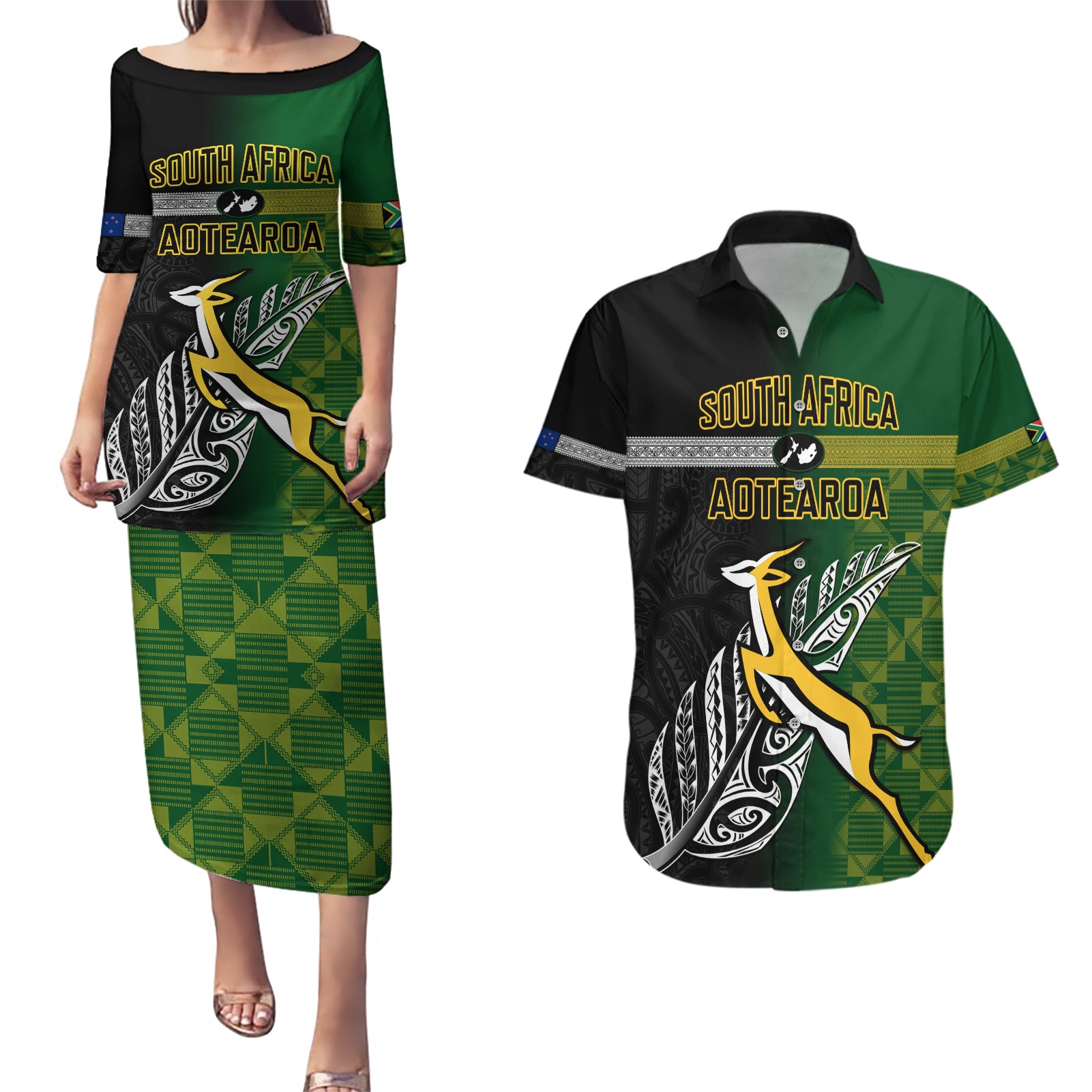 personalised-new-zealand-and-south-africa-rugby-couples-matching-puletasi-dress-and-hawaiian-shirt-2023-world-cup-final-all-black-springboks-together