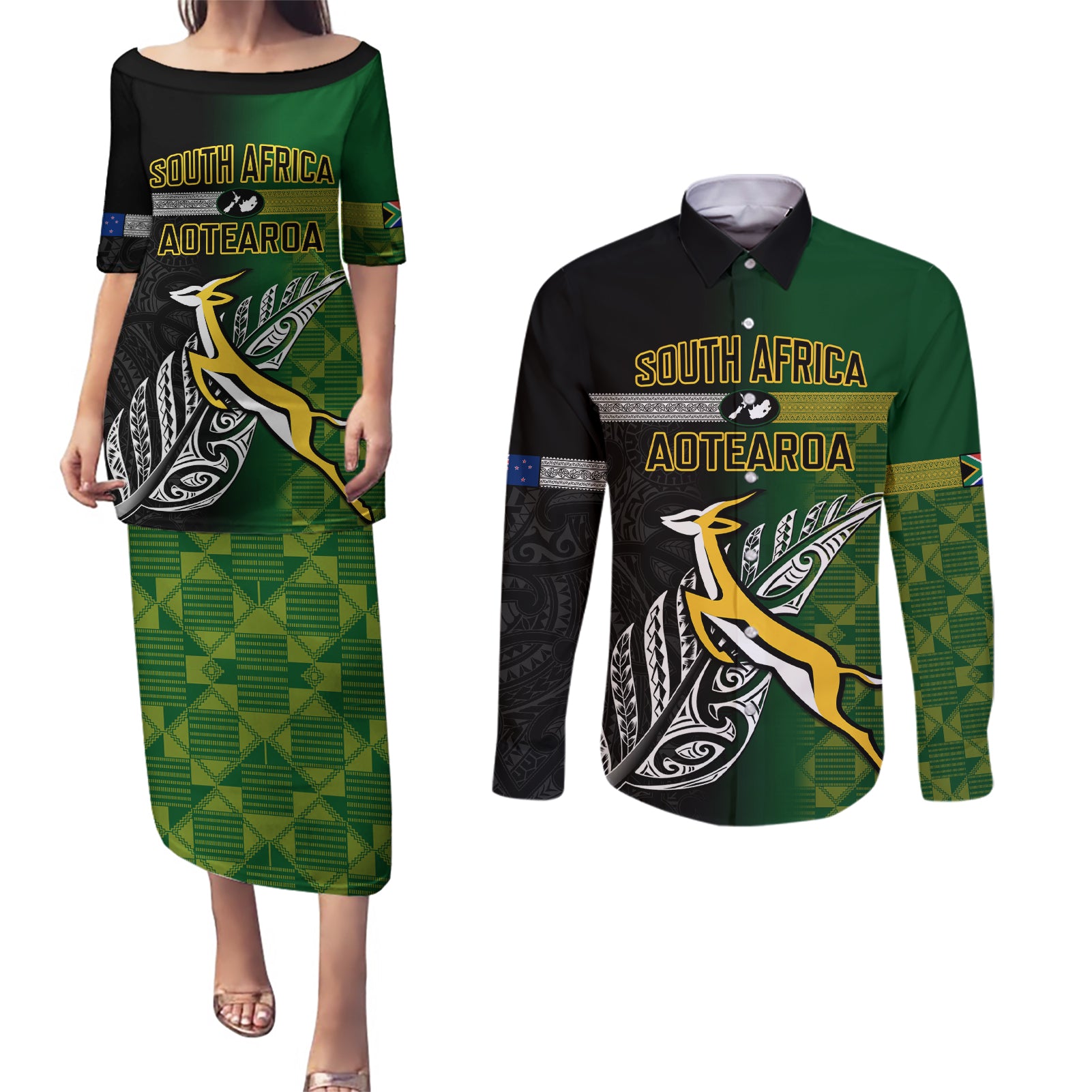 personalised-new-zealand-and-south-africa-rugby-couples-matching-puletasi-dress-and-long-sleeve-button-shirt-2023-world-cup-final-all-black-springboks-together