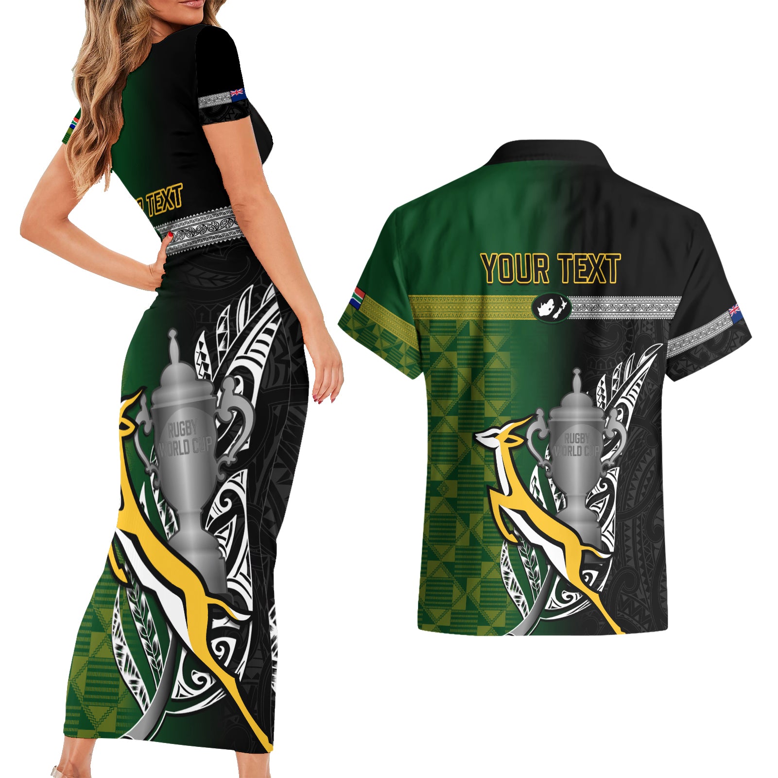 personalised-new-zealand-and-south-africa-rugby-couples-matching-short-sleeve-bodycon-dress-and-hawaiian-shirt-2023-world-cup-final-all-black-springboks-together