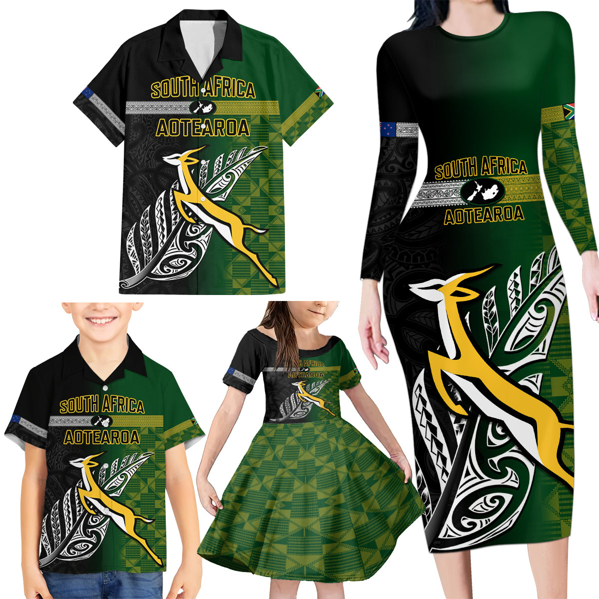personalised-new-zealand-and-south-africa-rugby-family-matching-long-sleeve-bodycon-dress-and-hawaiian-shirt-2023-world-cup-final-all-black-springboks-together
