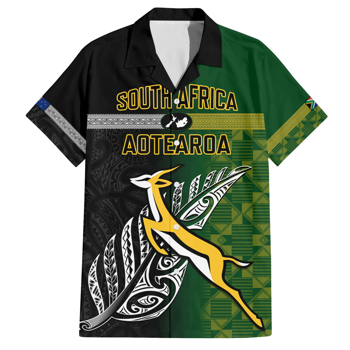 personalised-new-zealand-and-south-africa-rugby-family-matching-off-shoulder-maxi-dress-and-hawaiian-shirt-2023-world-cup-final-all-black-springboks-together