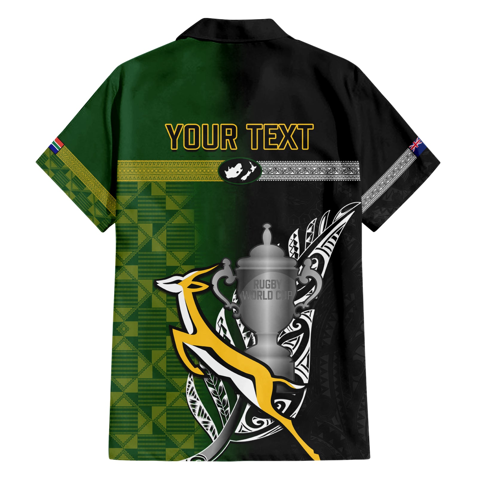 personalised-new-zealand-and-south-africa-rugby-family-matching-short-sleeve-bodycon-dress-and-hawaiian-shirt-2023-world-cup-final-all-black-springboks-together