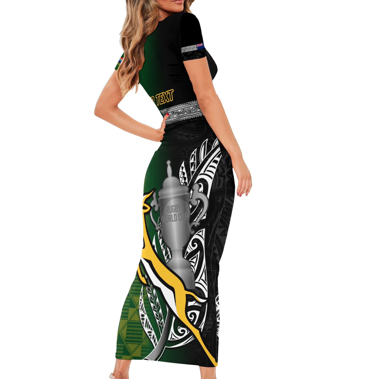 personalised-new-zealand-and-south-africa-rugby-family-matching-short-sleeve-bodycon-dress-and-hawaiian-shirt-2023-world-cup-final-all-black-springboks-together