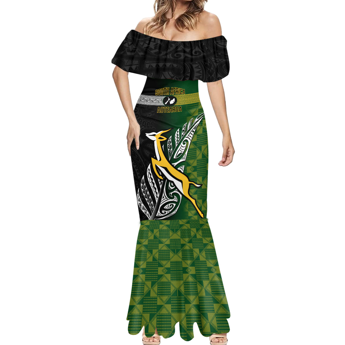 personalised-new-zealand-and-south-africa-rugby-mermaid-dress-2023-world-cup-final-all-black-springboks-together