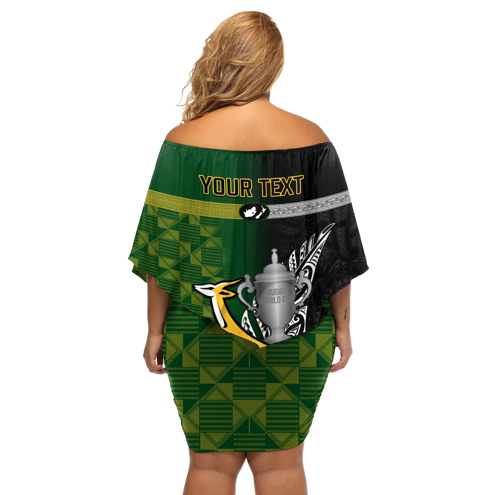 personalised-new-zealand-and-south-africa-rugby-off-shoulder-short-dress-2023-world-cup-final-all-black-springboks-together
