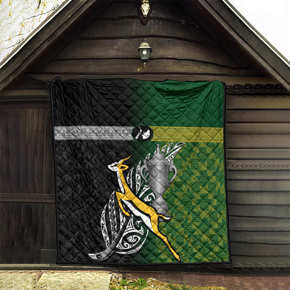 New Zealand and South Africa Rugby Quilt 2023 World Cup Final All Black Springboks Together - Vibe Hoodie Shop