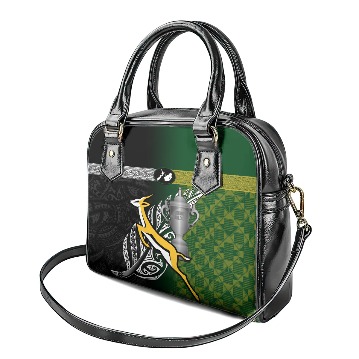 New Zealand and South Africa Rugby Shoulder Handbag 2023 World Cup Final All Black Springboks Together - Vibe Hoodie Shop