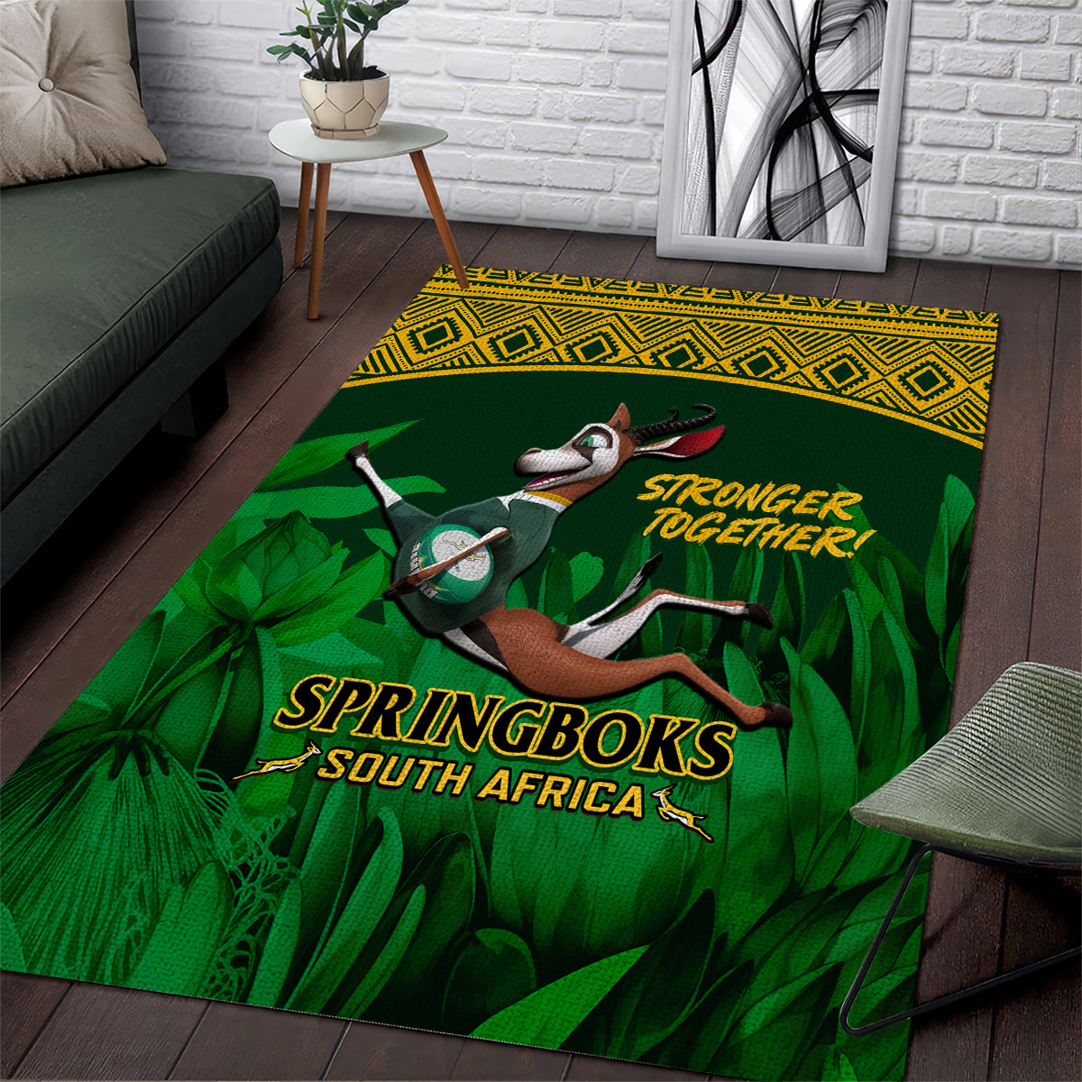 South Africa Rugby Area Rug Go Bokke World Cup Champions History - Vibe Hoodie Shop