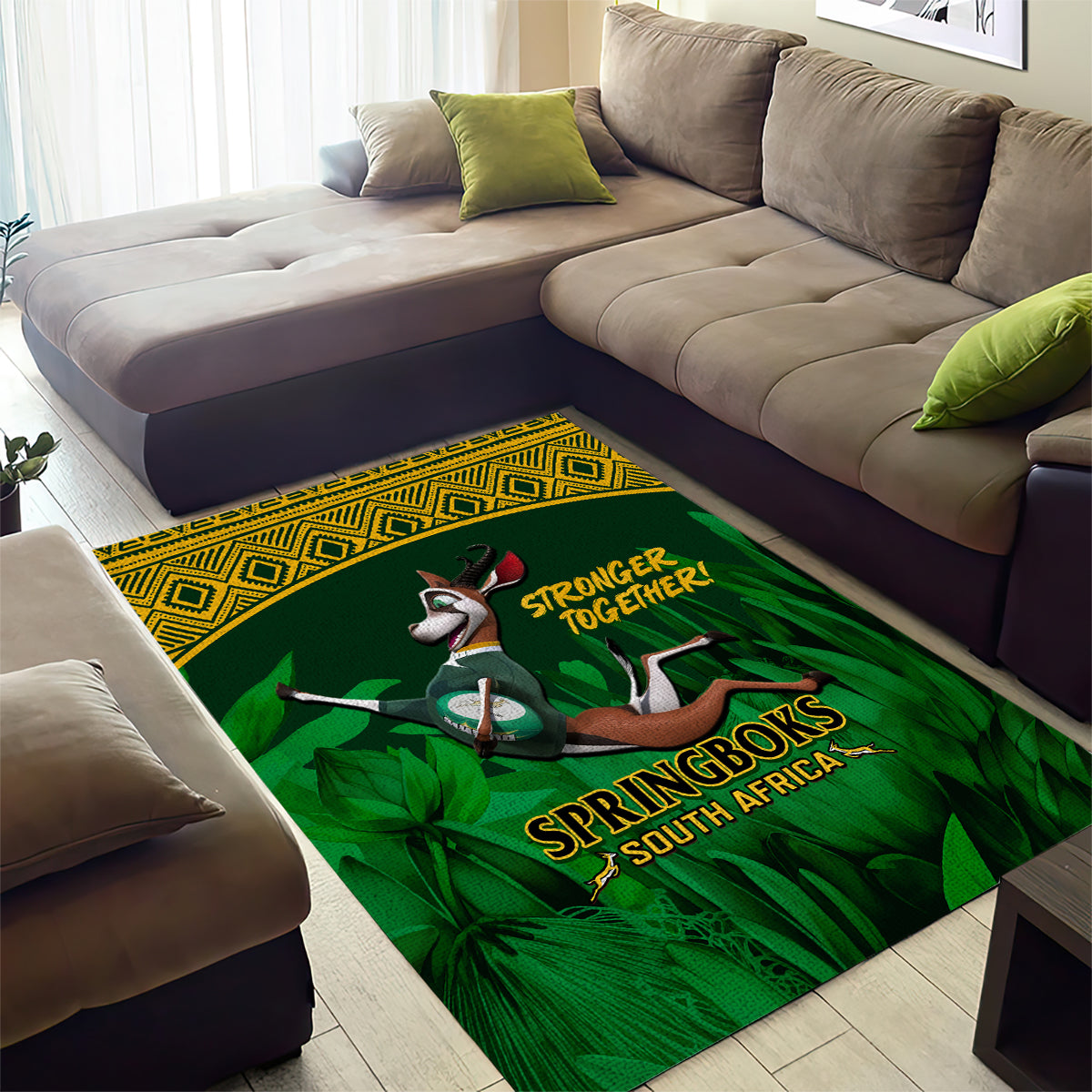 South Africa Rugby Area Rug Go Bokke World Cup Champions History - Vibe Hoodie Shop