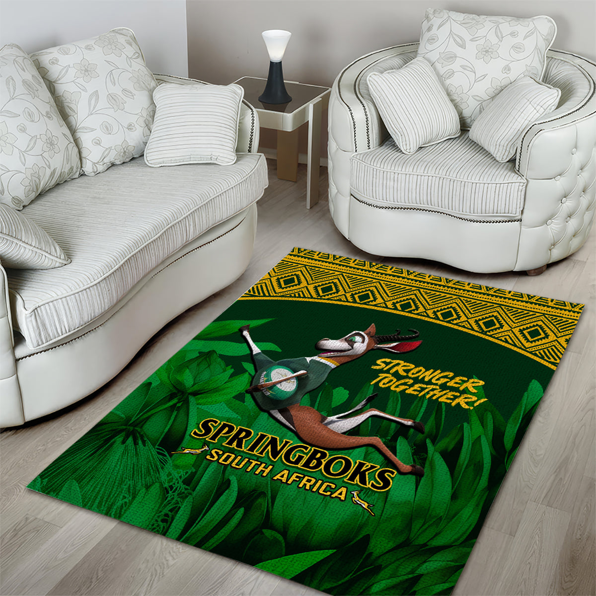 South Africa Rugby Area Rug Go Bokke World Cup Champions History - Vibe Hoodie Shop