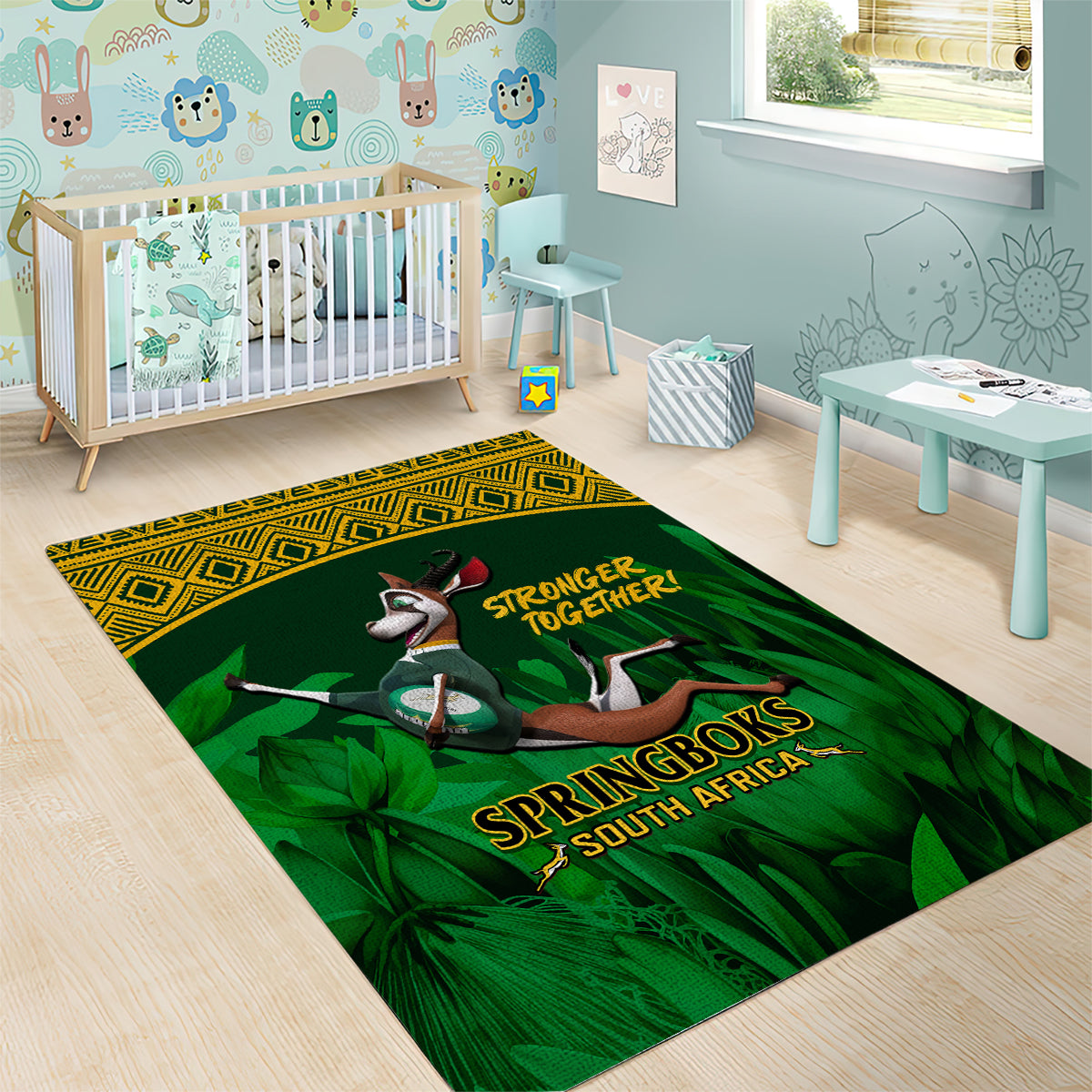 South Africa Rugby Area Rug Go Bokke World Cup Champions History - Vibe Hoodie Shop