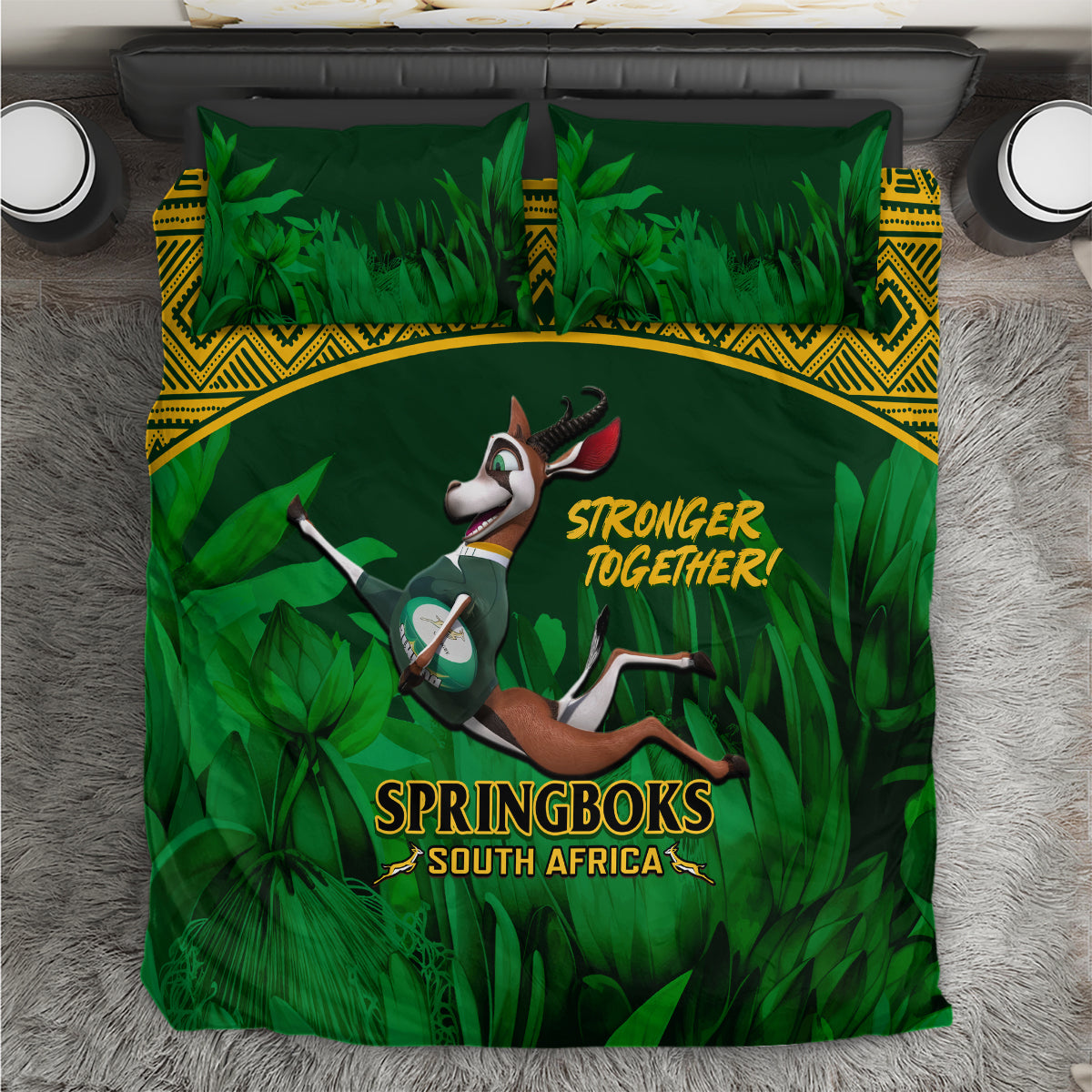 South Africa Rugby Bedding Set Go Bokke World Cup Champions History - Vibe Hoodie Shop