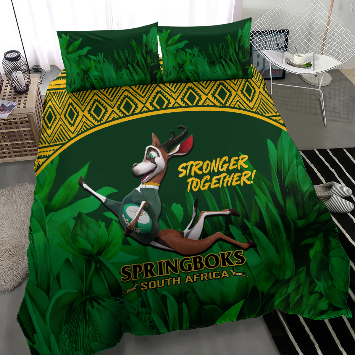 South Africa Rugby Bedding Set Go Bokke World Cup Champions History - Vibe Hoodie Shop