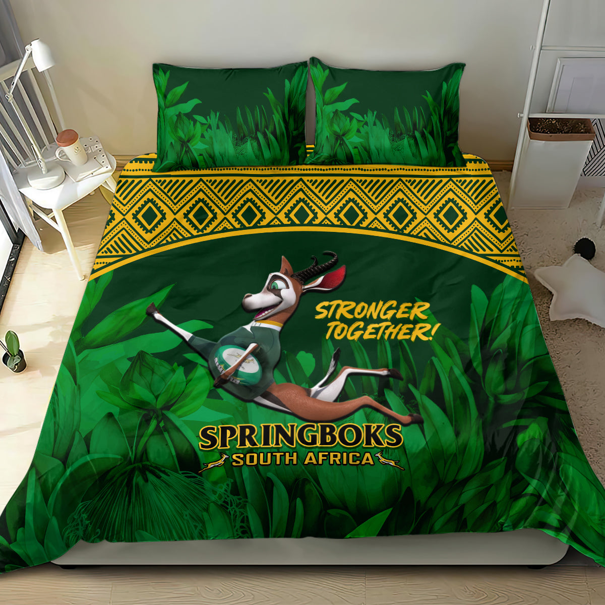 South Africa Rugby Bedding Set Go Bokke World Cup Champions History - Vibe Hoodie Shop