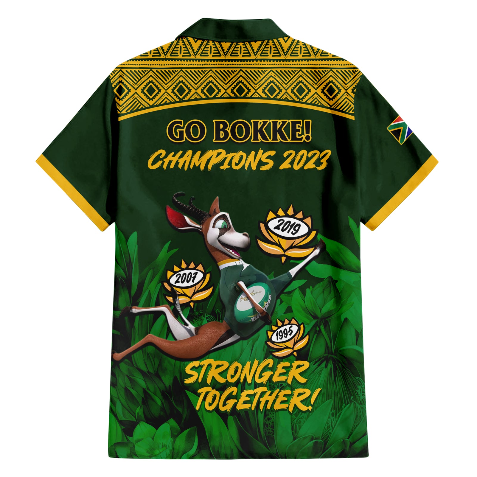 South Africa Rugby Hawaiian Shirt Go Bokke World Cup Champions History - Vibe Hoodie Shop